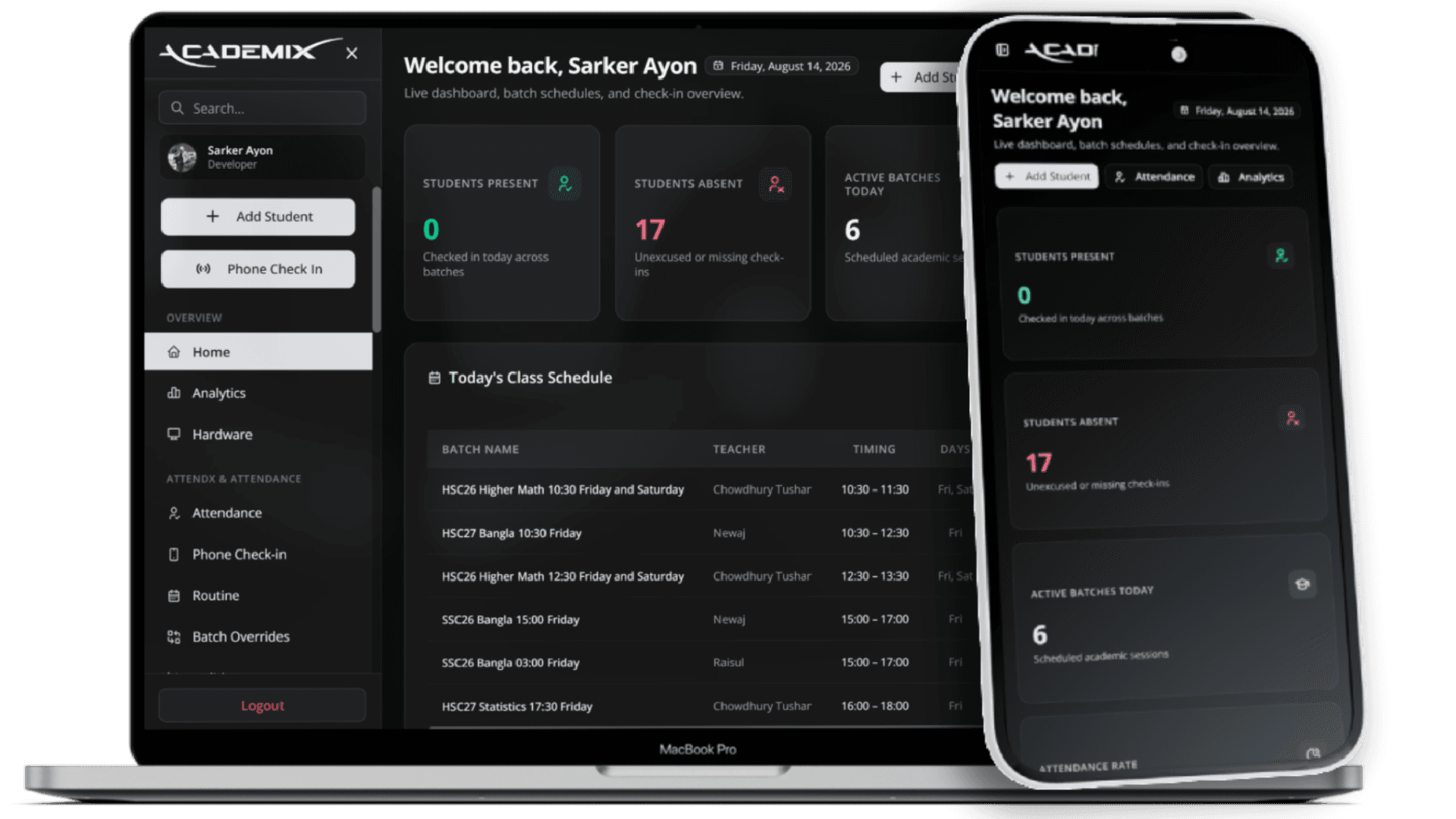 AcademiX Platform Dashboard Preview